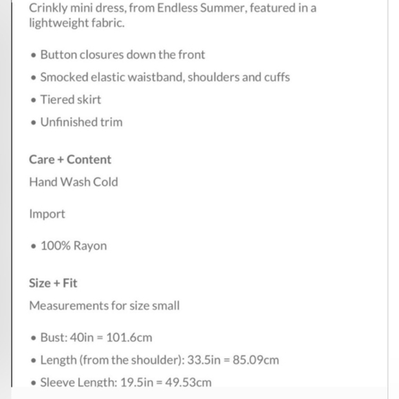 Free People Romy Smocked Mini Button-Down Dress. Size M. NWOT - Picture 3 of 4